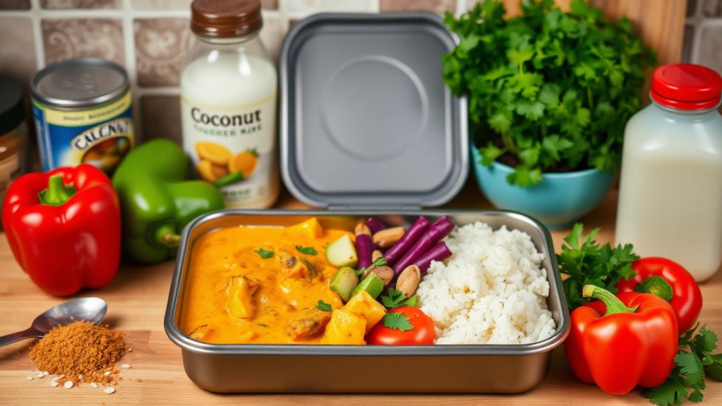 coconut curry meal preparation