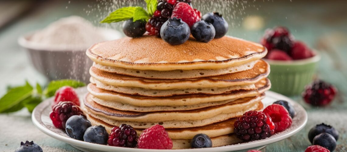 Almond Flour Pancakes with Berries