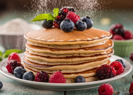 Almond Flour Pancakes with Berries