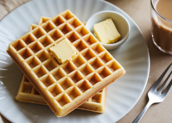 Almond Flour Waffles with Vegan Butter