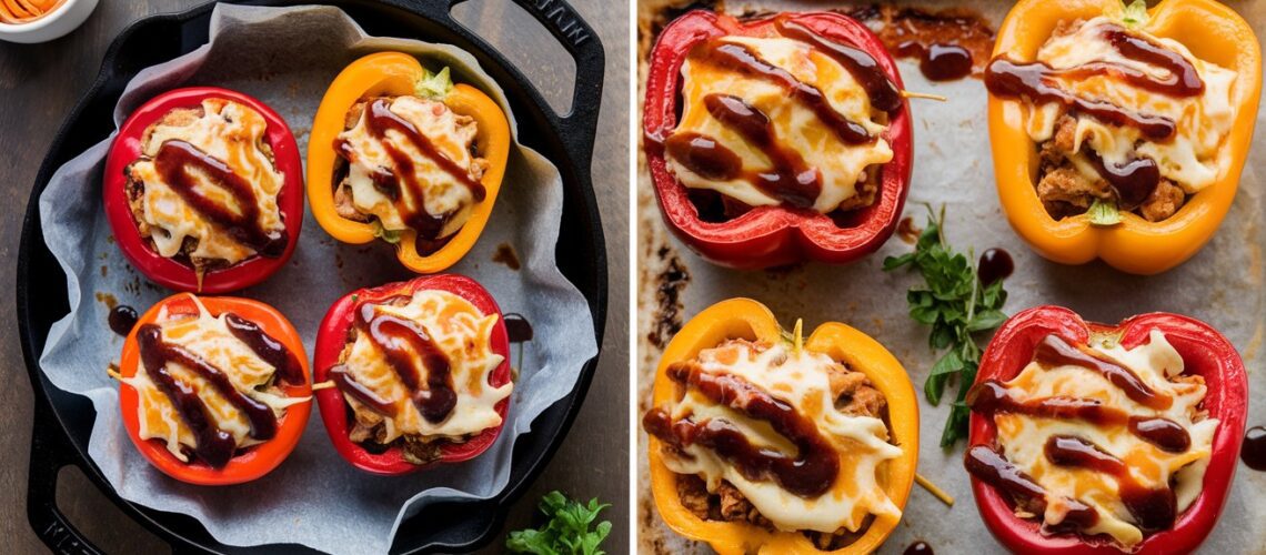 BBQ Chicken and Cheese Stuffed Peppers