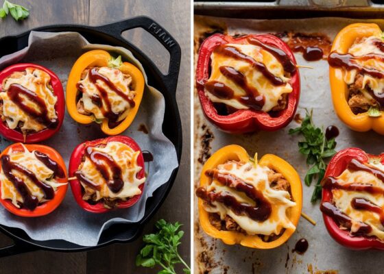 BBQ Chicken and Cheese Stuffed Peppers