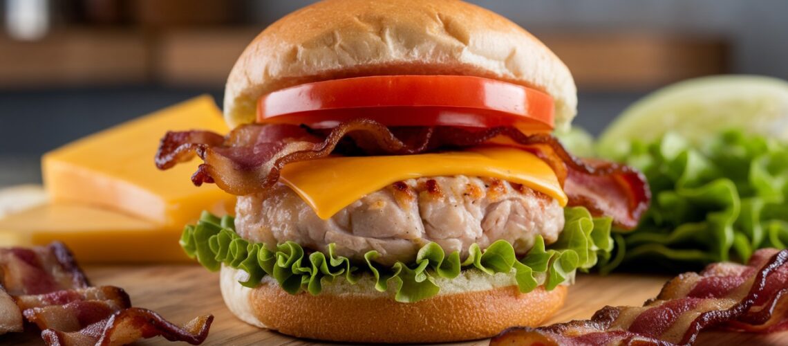 Bacon and Cheddar Chicken Burgers