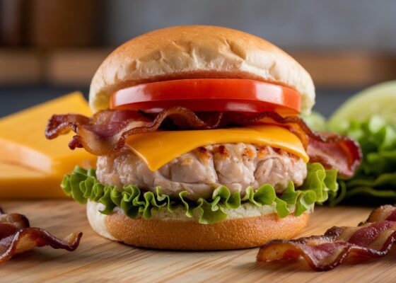 Bacon and Cheddar Chicken Burgers