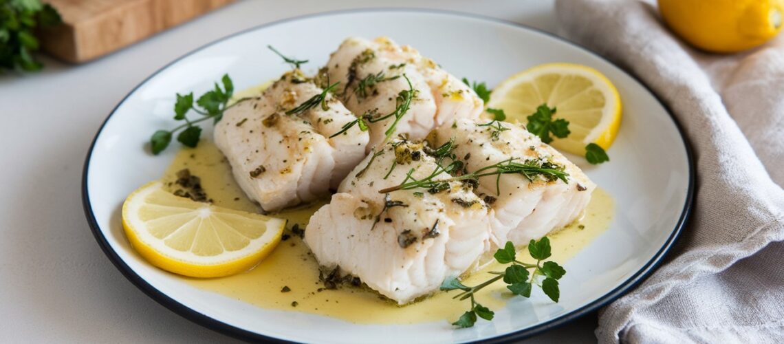 Baked Cod with Garlic Herb Butter