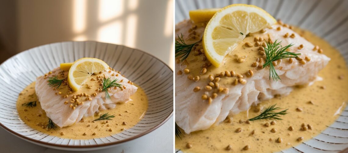 Baked Cod with Lemon Dijon Sauce