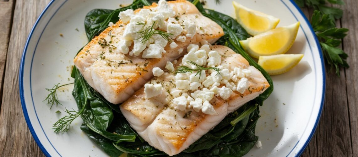 Baked Haddock with Spinach and Feta