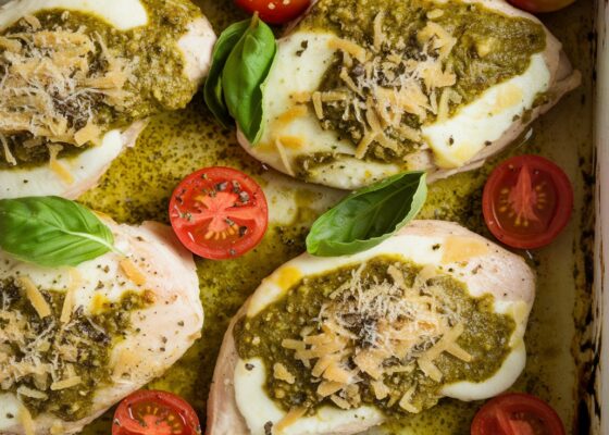 Baked Pesto Mozzarella Chicken