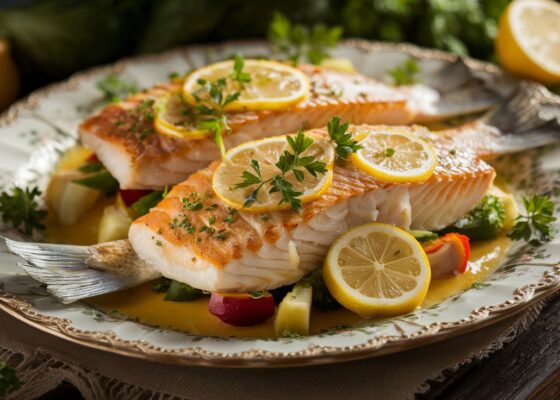 Baked Sole with Lemon Butter Sauce