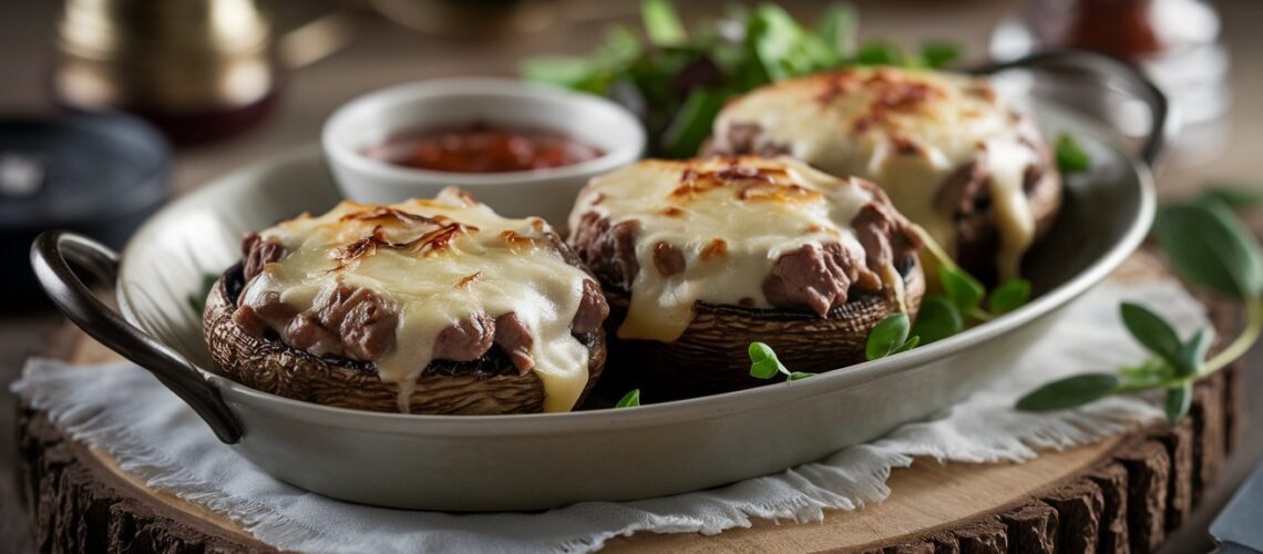 Beef-Stuffed Portobello Mushrooms