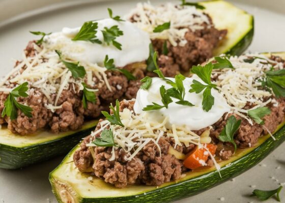 Beef-Stuffed Zucchini Boats