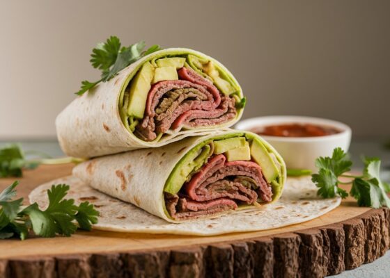 Beef and Avocado Breakfast Wrap