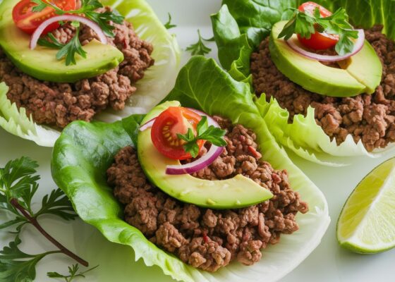 Beef and Avocado Lettuce Cups