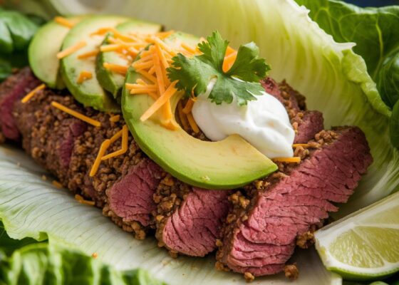 Beef and Avocado Lettuce Wrap