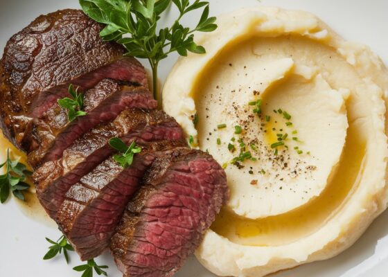 Beef and Cauliflower Mash with Garlic