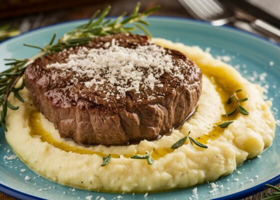 Beef and Cauliflower Mash with Parmesan