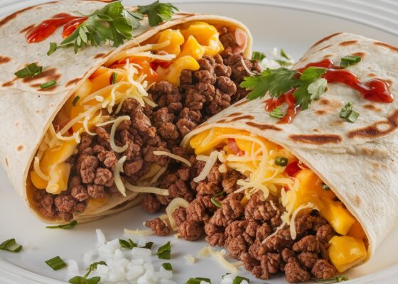 Beef and Egg Breakfast Burrito