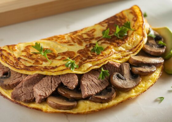 Beef and Mushroom Keto Omelet