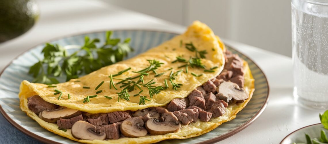 Beef and Mushroom Omelette