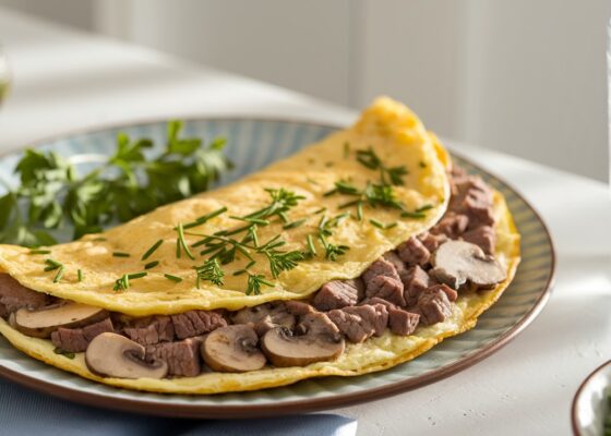 Beef and Mushroom Omelette