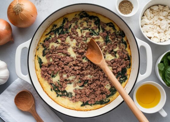 Beef and Spinach Frittata