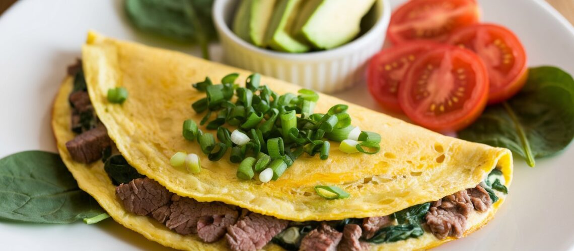 Beef and Spinach Omelette