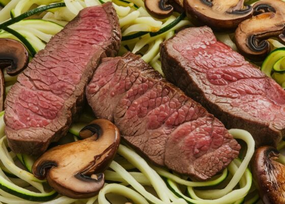 Beef and Zoodle Stir-Fry with Mushrooms