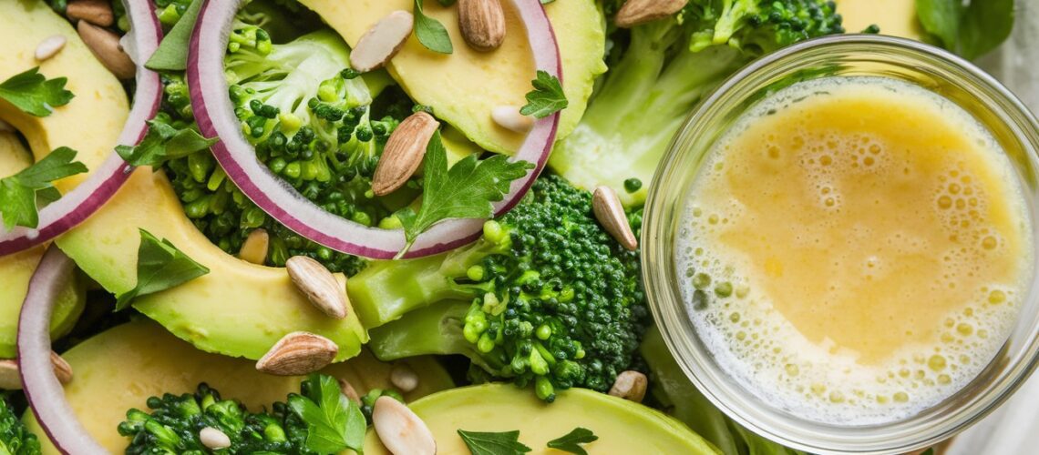 Broccoli and Avocado Salad with Lemon Dressing