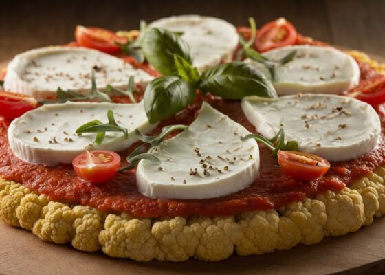 Cauliflower Crust Pizza with Goat Cheese