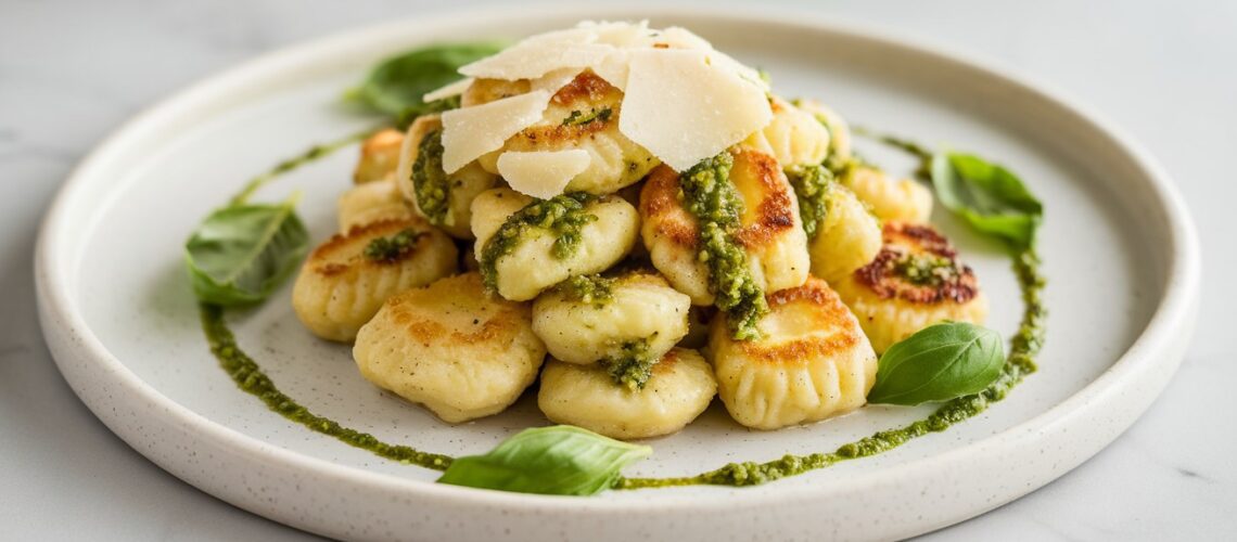 Cauliflower Gnocchi with Basil Pesto