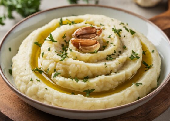 Cauliflower Mash with Garlic and Olive Oil