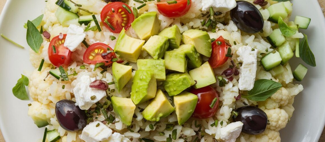 Cauliflower Rice Salad with Avocado