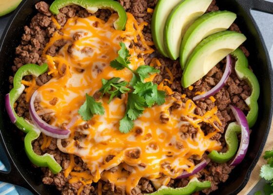 Cheesy Beef Taco Skillet