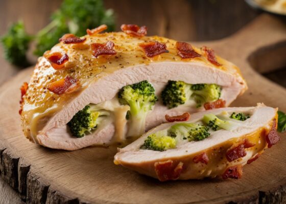 Cheesy Broccoli and Bacon Stuffed Chicken