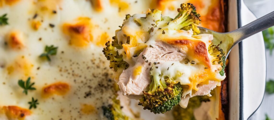 Keto Cheesy Broccoli and Chicken Casserole