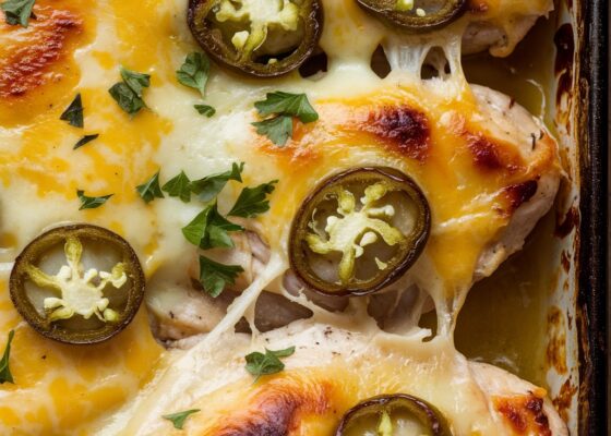 Cheesy Jalapeño Popper Chicken Bake