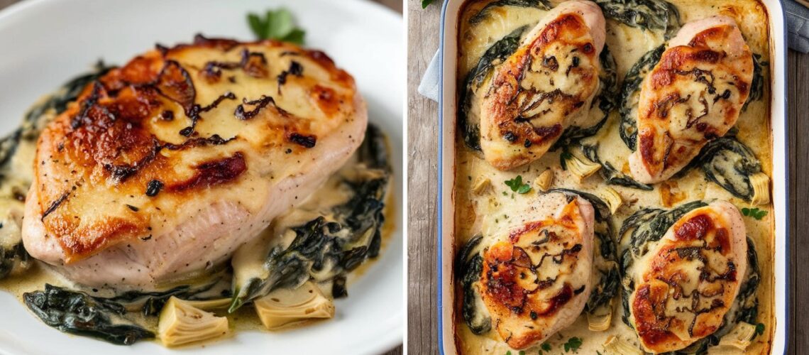 Cheesy Spinach Artichoke Chicken