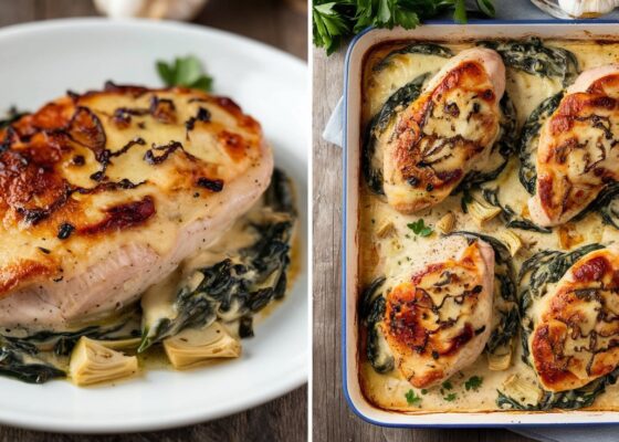 Cheesy Spinach Artichoke Chicken