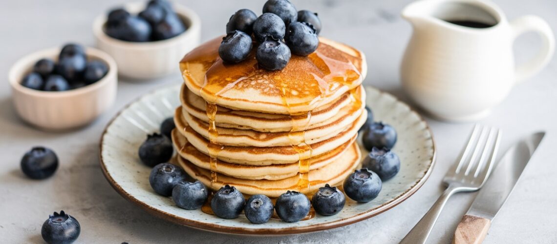 Coconut Flour Pancakes with Blueberries