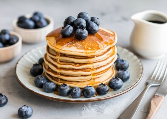 Coconut Flour Pancakes with Blueberries