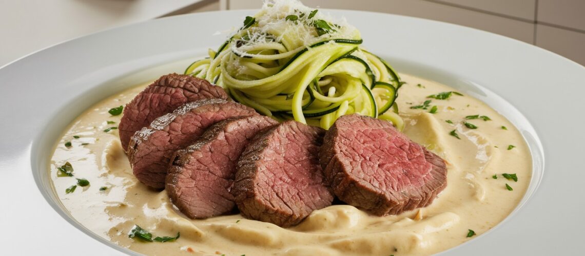 Creamy Beef Alfredo with Zoodles