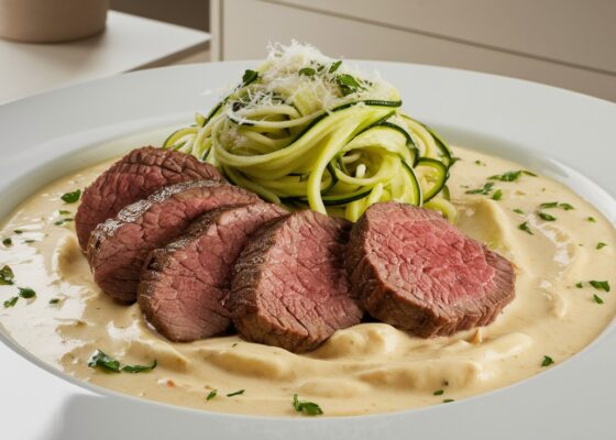 Creamy Beef Alfredo with Zoodles