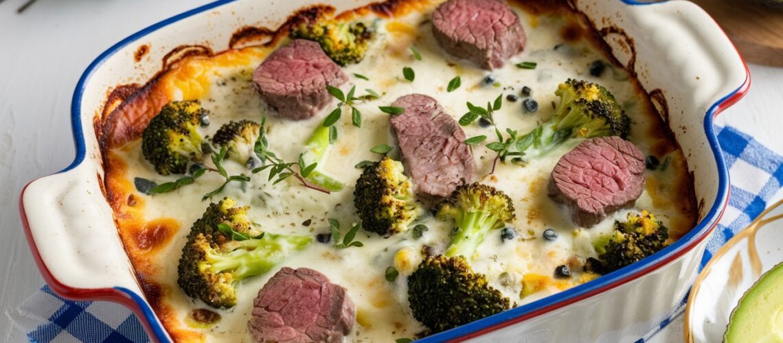 Keto Creamy Beef and Broccoli Casserole