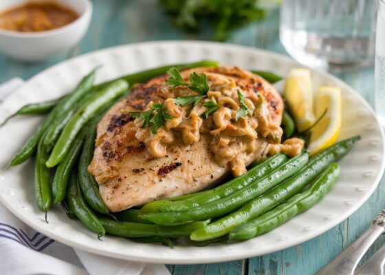 Creamy Garlic Chicken and Green Beans