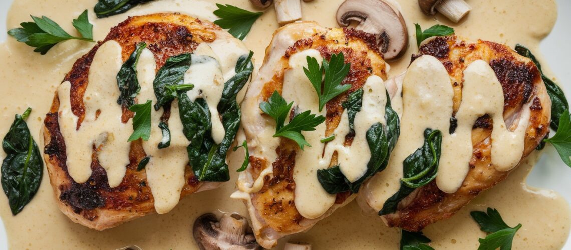 Creamy Mushroom and Spinach Chicken