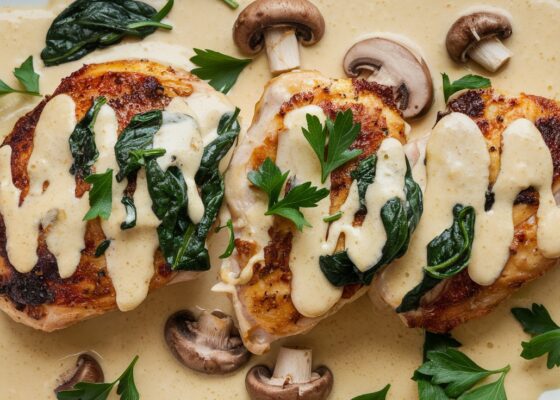 Creamy Mushroom and Spinach Chicken