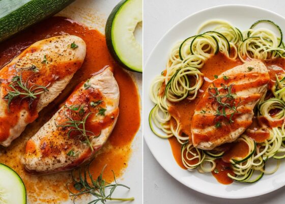 Creamy Paprika Chicken with Zucchini Noodles