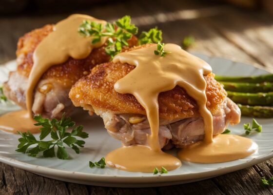 Crispy Chicken Thighs with Creamy Mustard Sauce