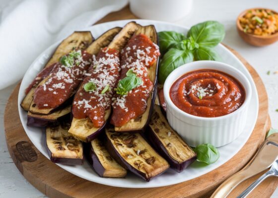 Eggplant Fries with Keto Marinara Sauce