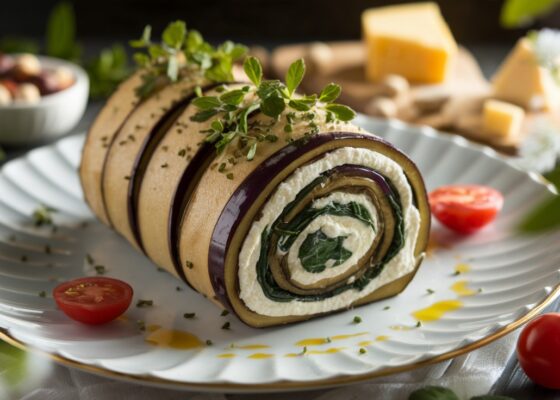 Eggplant Roulade with Ricotta & Spinach